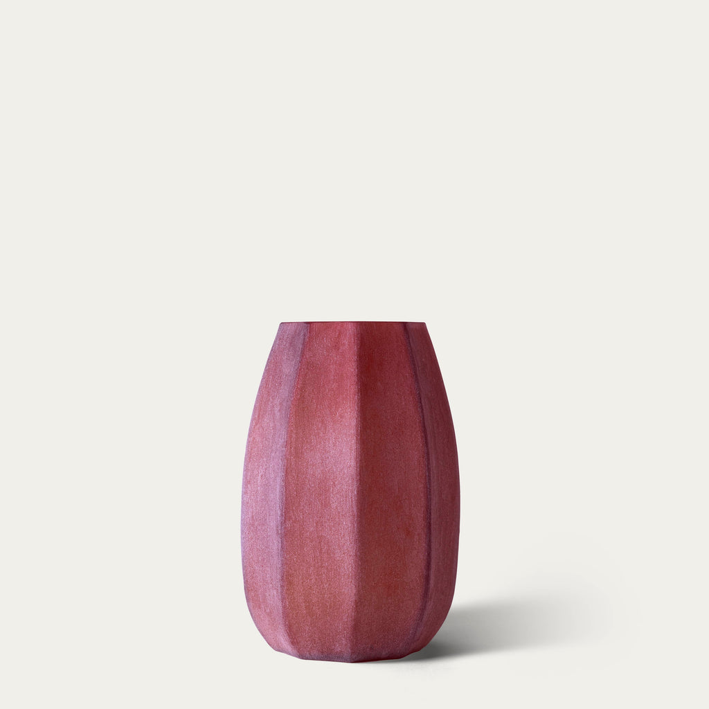 Burgundy frosted vase