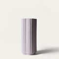Cream ribbed vase