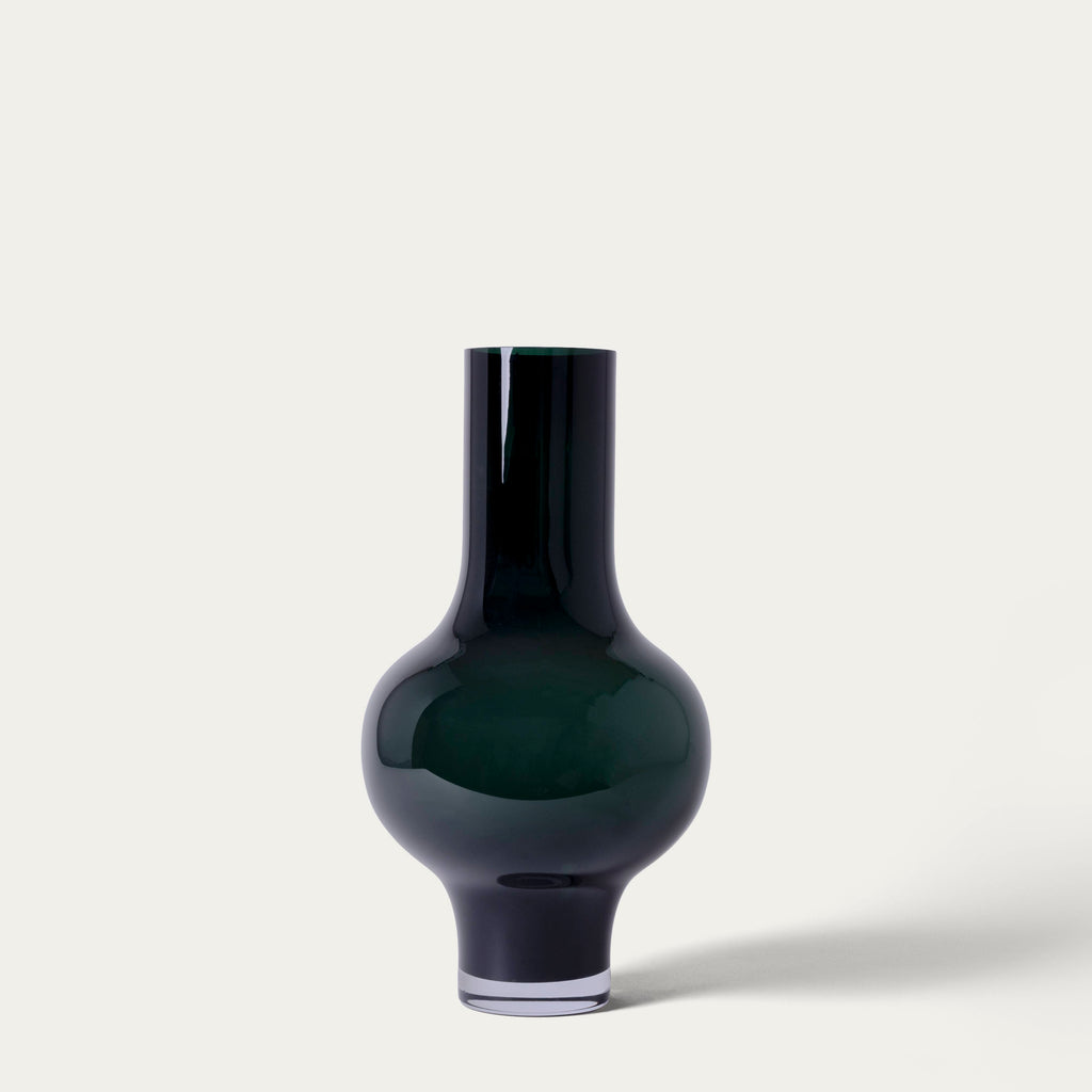 Green glass vase